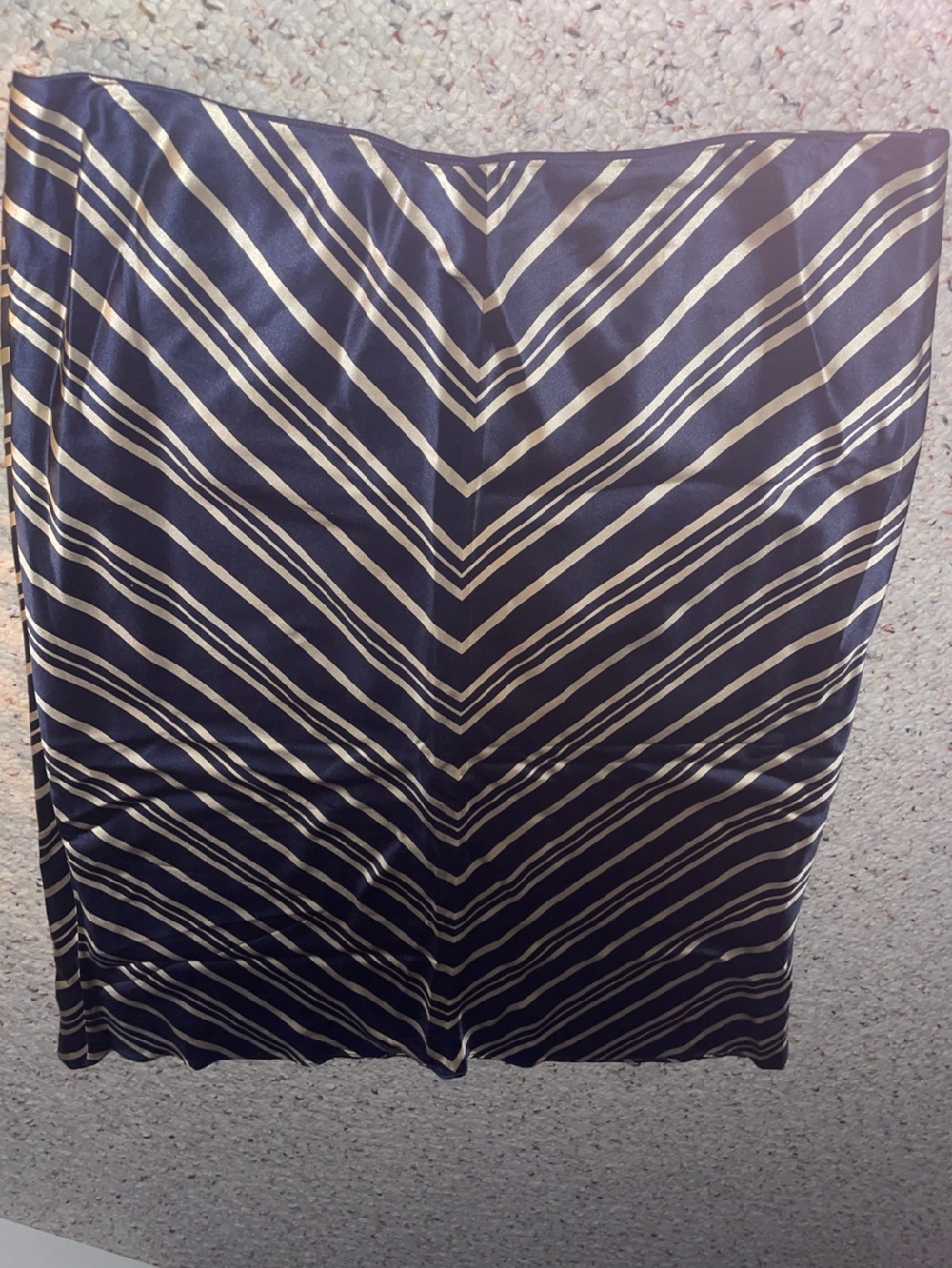 Banana Republic silk Navy and Gold Chevron Skirt